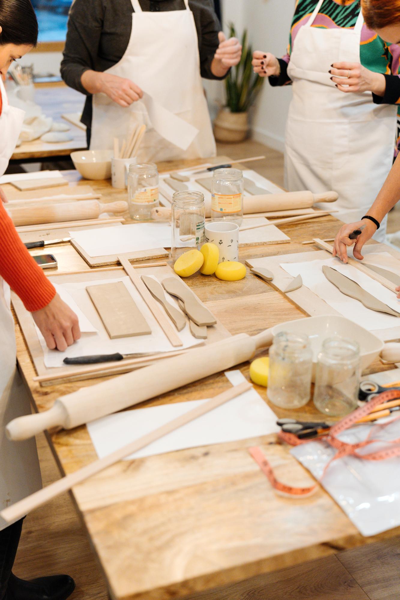 Workshop kitchen with students